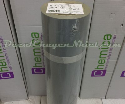 Decal chuyển nhiệt in áo PVC silver 123 của Pháp (nhũ bạc)