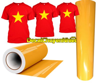 Decal chuyển nhiệt màu vàng in áo cờ Việt Nam 0,61x50m giá rẻ