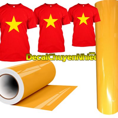Decal chuyển nhiệt màu vàng in áo cờ Việt Nam 0,61x50m giá rẻ